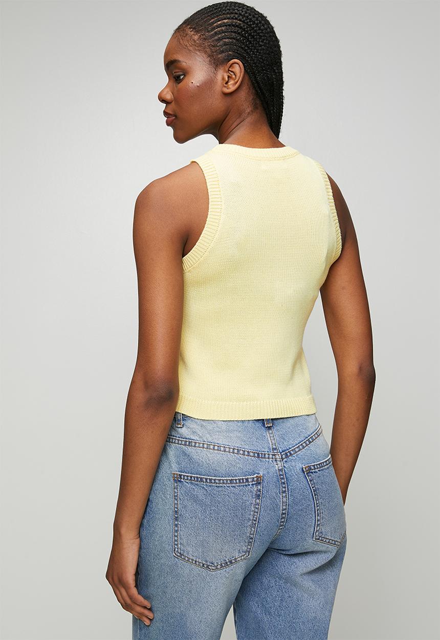 Stella Morgan - S/Less Crew Neck With Scoop Knitwear Top - Lemon