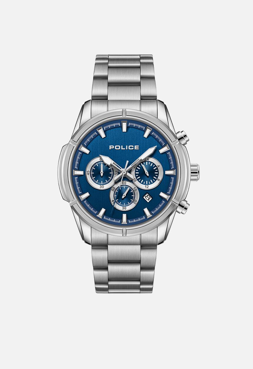 Police - Steel Case Blue Dial Stainless Steel Strap - Blue & Silver