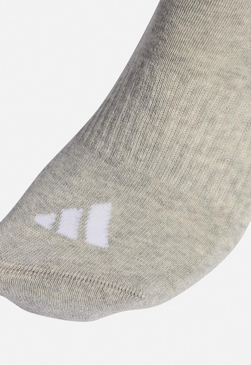 adidas Performance - 3-Stripes Cushioned Crew Socks 3pk - Medium grey heather/white/black