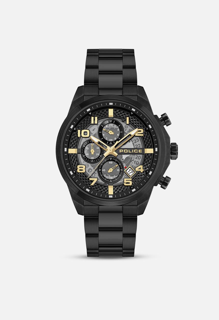 Police - IP Case Black Dial IP Black SS Bracelet Strap - Black