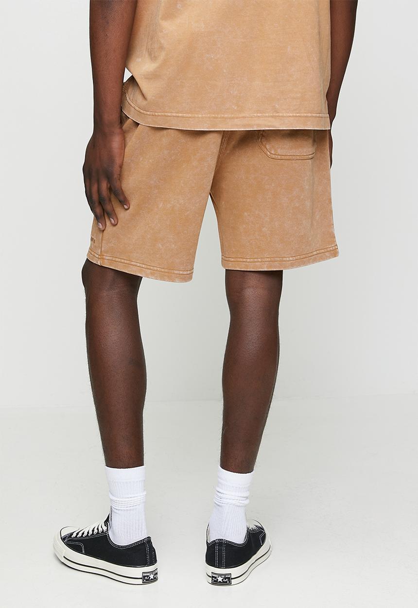 Steve Madden - Mens Rocki Jogger Shorts - Neutral Washed
