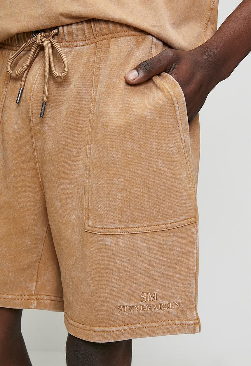 Steve Madden - Mens Rocki Jogger Shorts - Neutral Washed