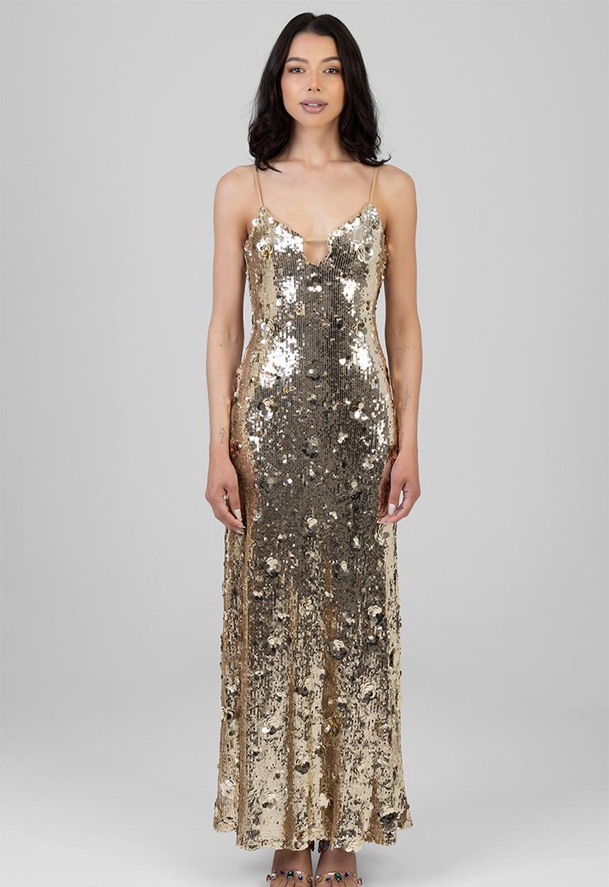 SISSY BOY - Golden Goddess Maxi Dress - Gold