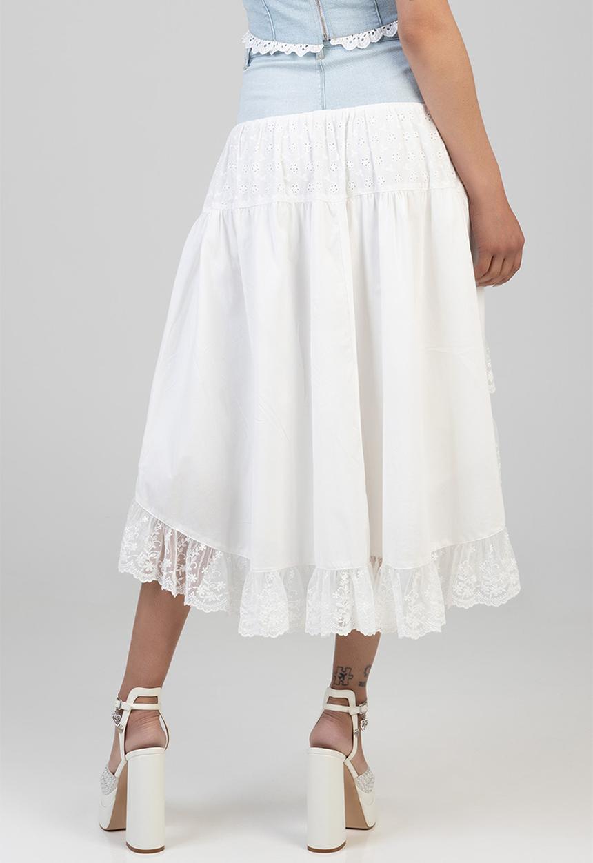 SISSY BOY - Aimee High Low Denim Skirt - Light Vintage