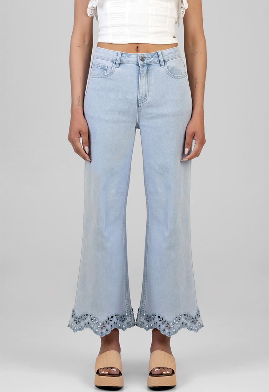 SISSY BOY - Alexus Cropped Wide Leg Jeans - Light Vintage