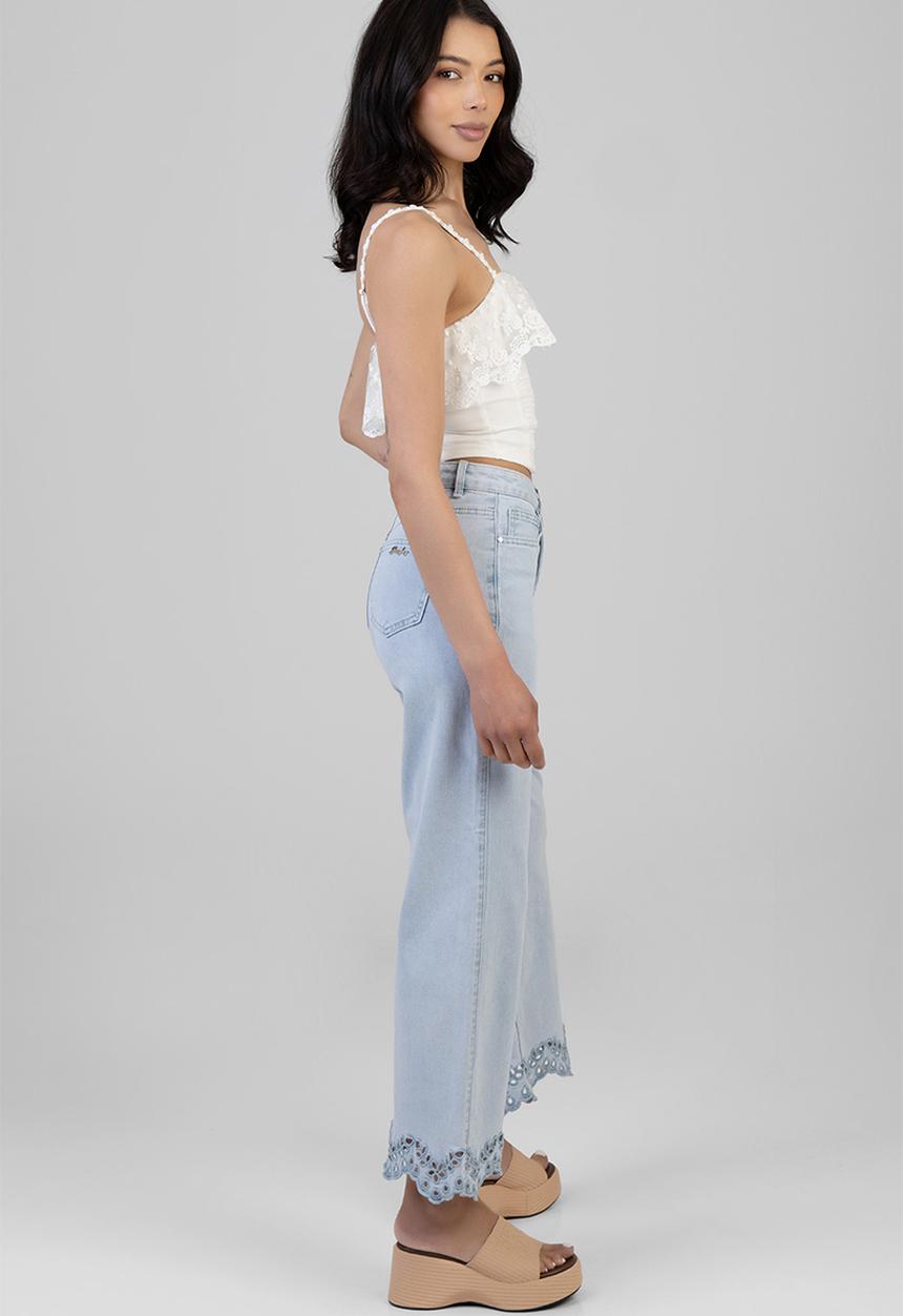 SISSY BOY - Alexus Cropped Wide Leg Jeans - Light Vintage