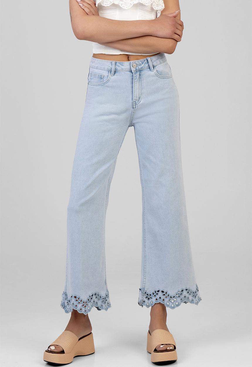 SISSY BOY - Alexus Cropped Wide Leg Jeans - Light Vintage