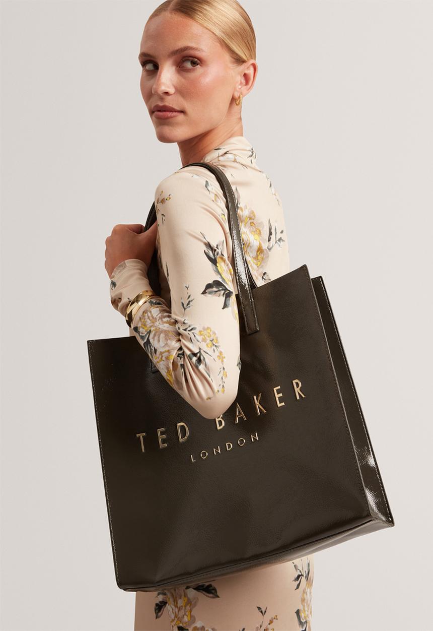 Ted Baker - Crinkon Crinkle Large Icon Bag - Mid-Grey