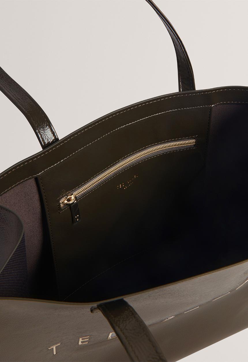 Ted Baker - Crinkon Crinkle Large Icon Bag - Mid-Grey