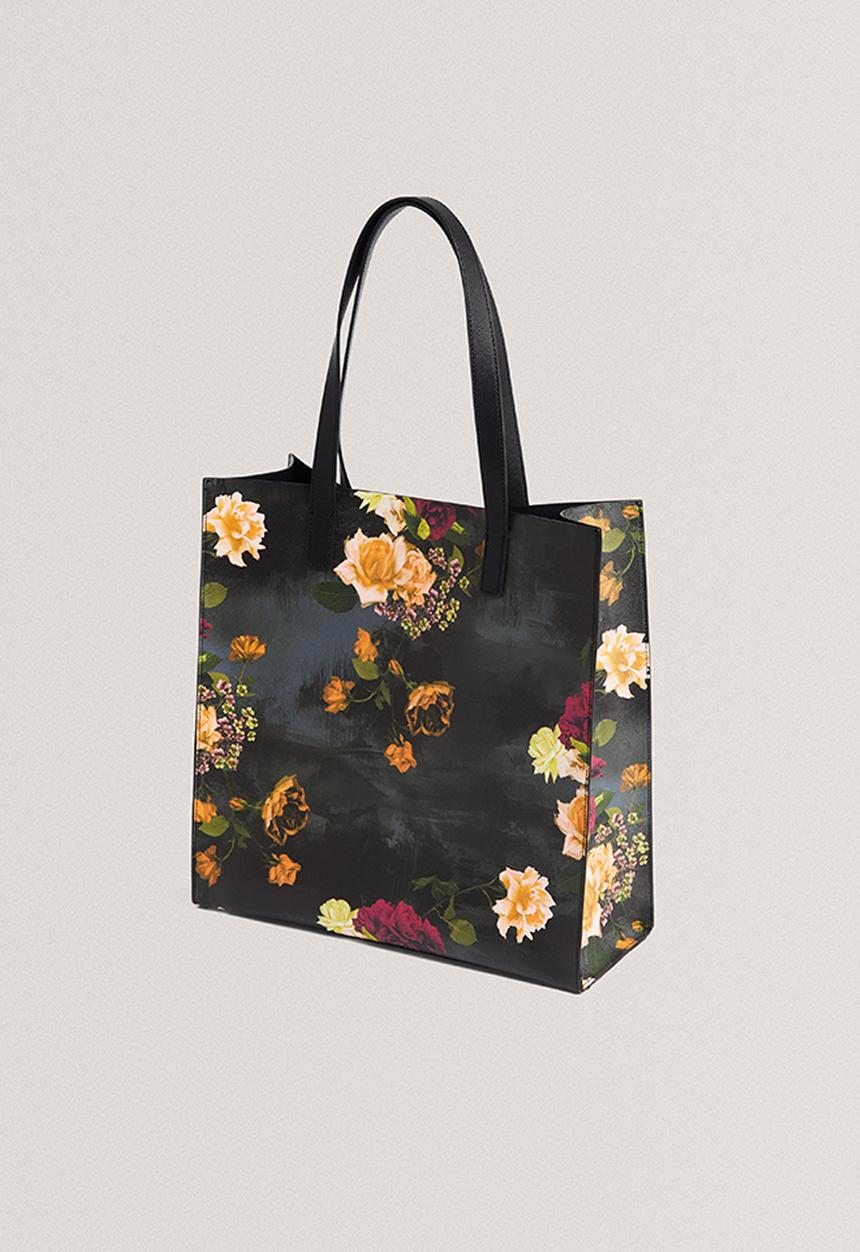 Ted Baker - Opicon: Floral Printed Large Icon - Black