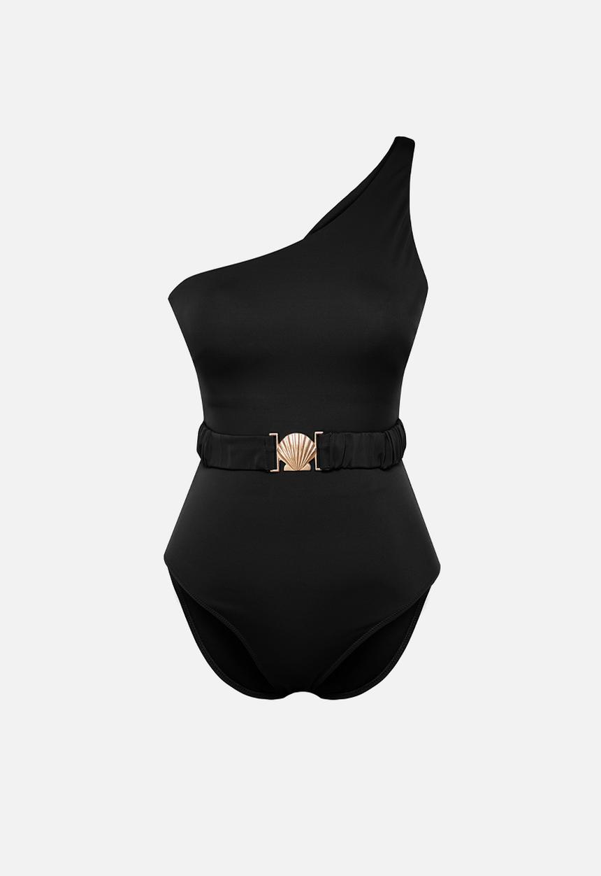 Trendyol - Belted swimsuit - black