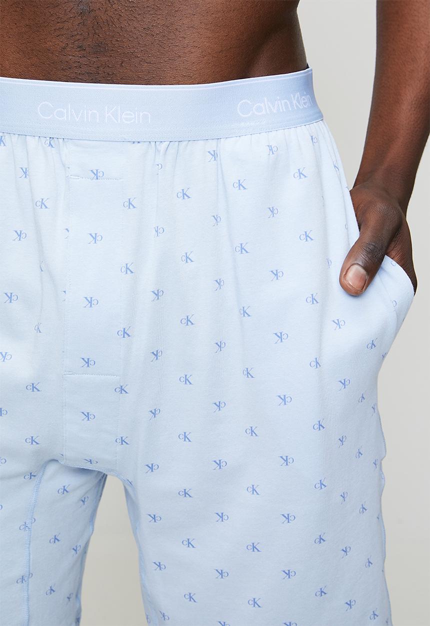 Calvin Klein - S/s short set - breezy blue top w/ diamond logo breezy blue bottom