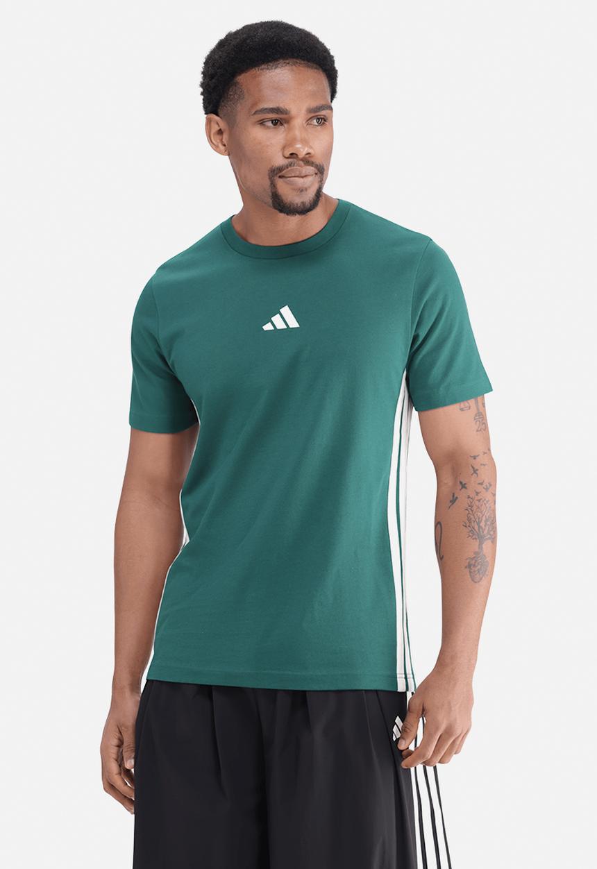 adidas Performance - 3-Stripe SJ Tee  - collegiate green / ivory
