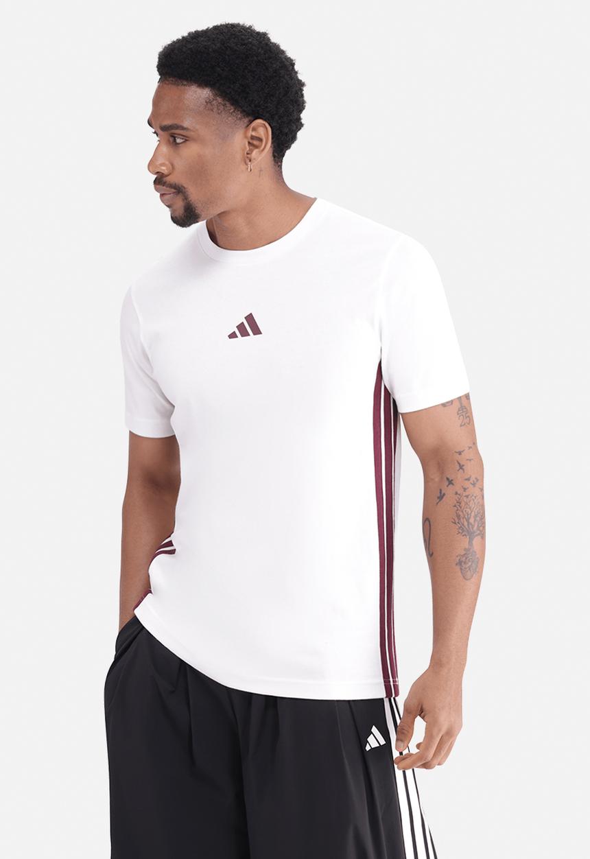 adidas Performance - 3-Stripe SJ Tee  - white/maroon