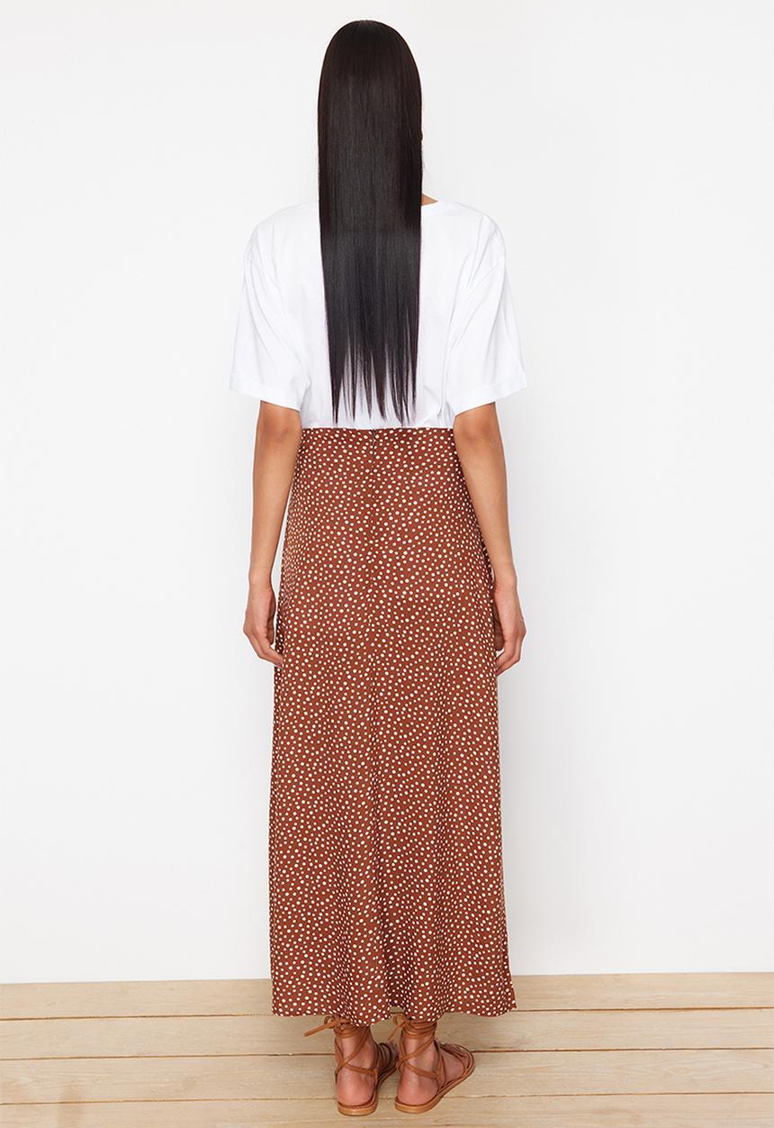 Trendyol - Polka Dot Skirt - Brown