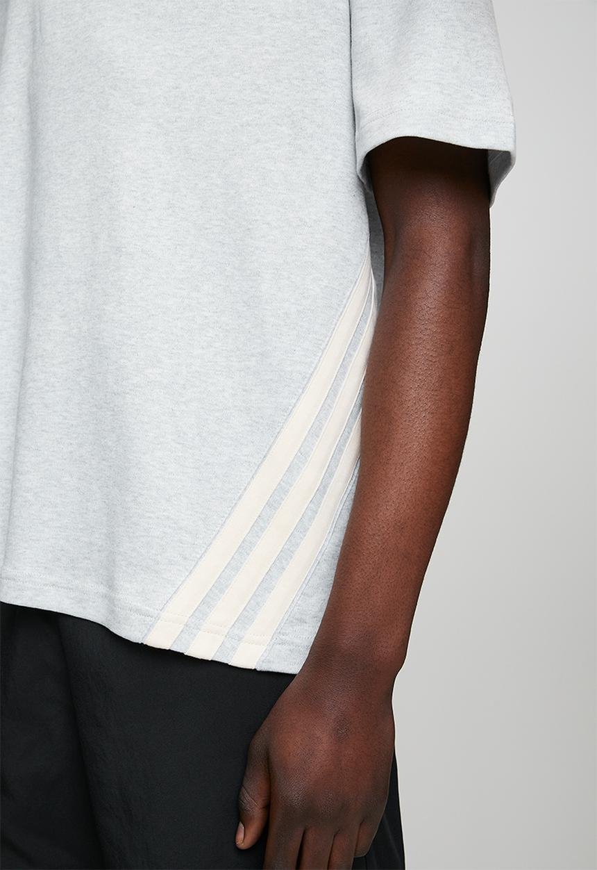 adidas Performance - FI 3-Stripe Tee - light grey heather/ecru tint