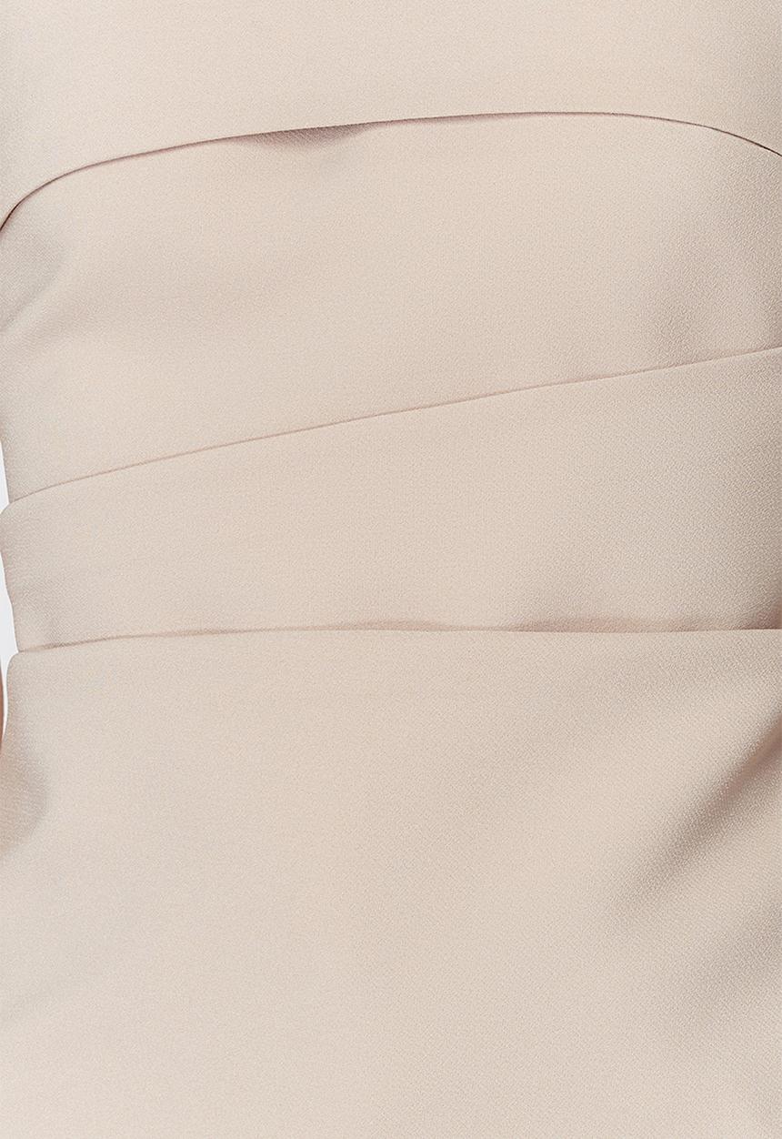 Trendyol - Strapless Draped Blouse - Mink
