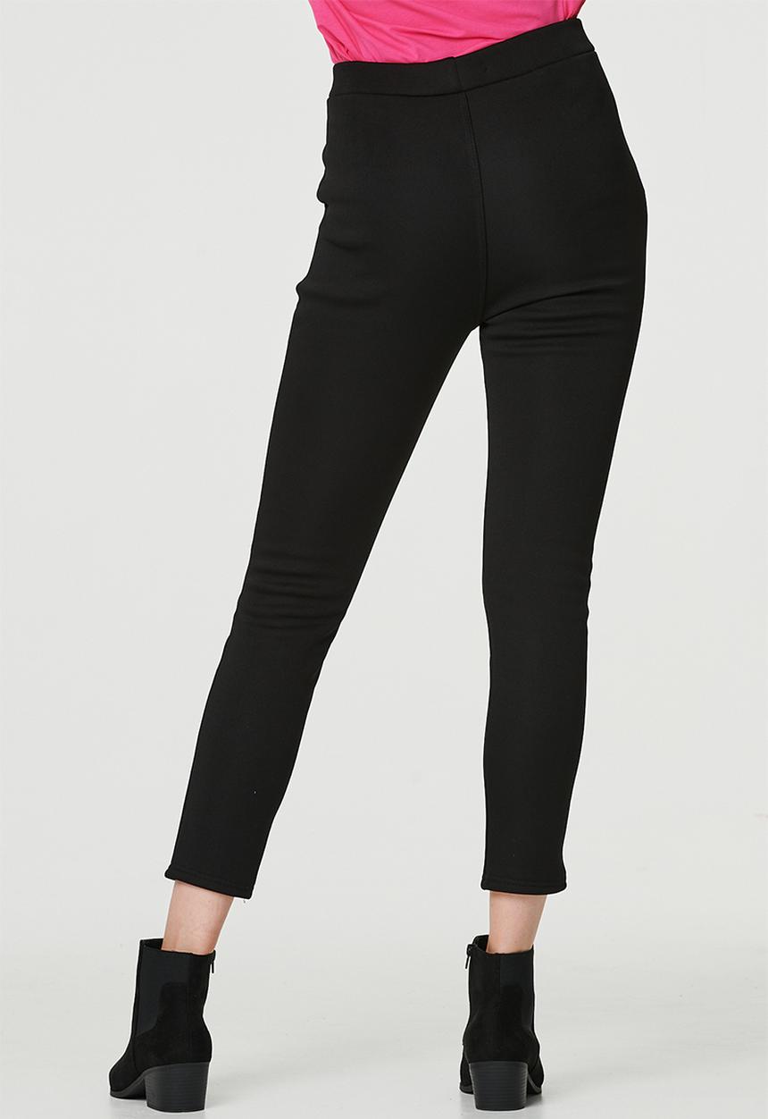 MANDI - High Waisted Pull On Jegging With Front V Profile - Black