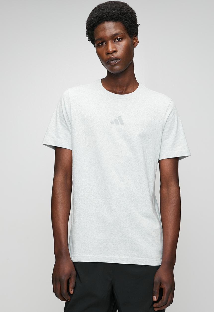 adidas Performance - 3-Stripe SJ Tee  - light grey heather/Mgh solid grey