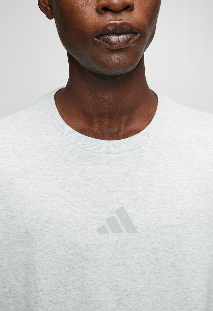 adidas Performance - 3-Stripe SJ Tee  - light grey heather/Mgh solid grey