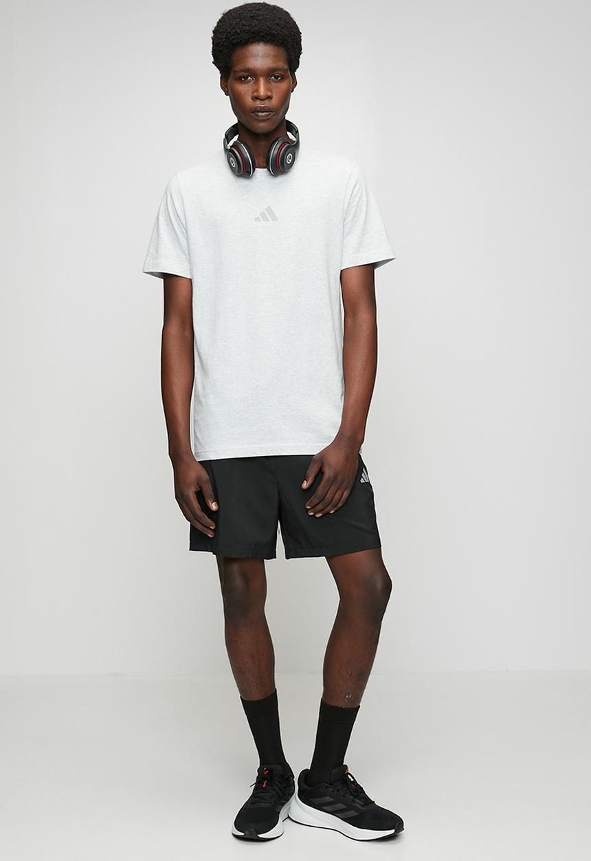 adidas Performance - 3-Stripe SJ Tee  - light grey heather/Mgh solid grey