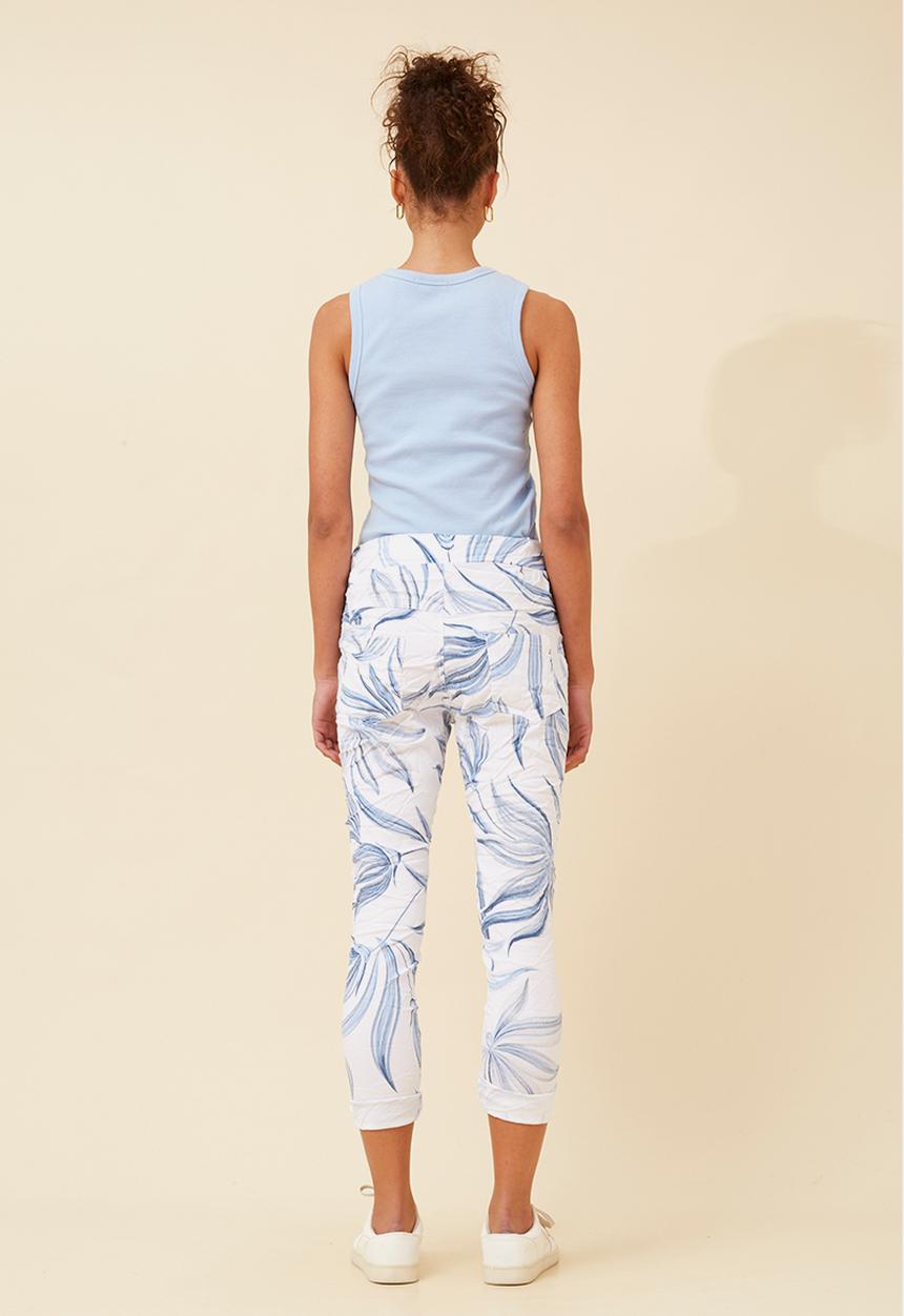 Stella Morgan - Pull On Printed Jogger With Creasing - White