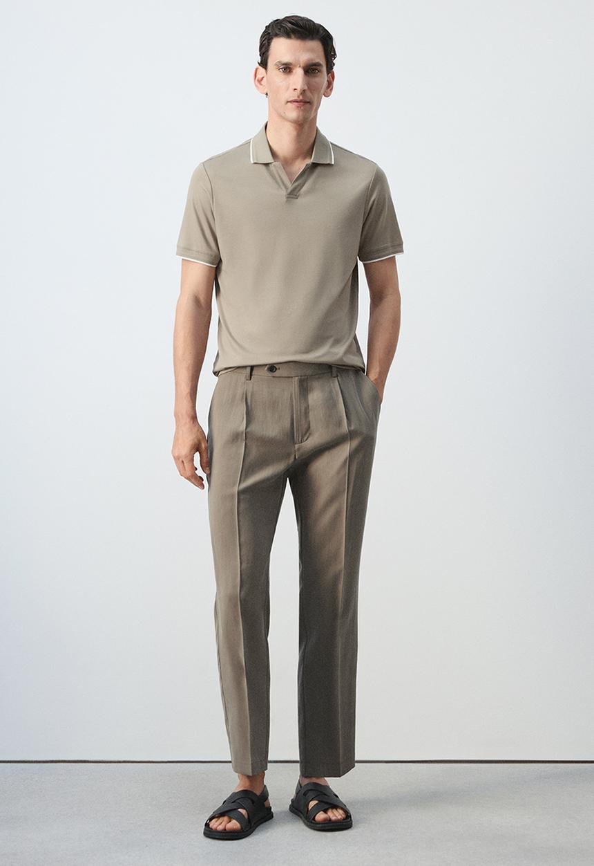 MANGO - Poloshirt Carlev - Light Beige