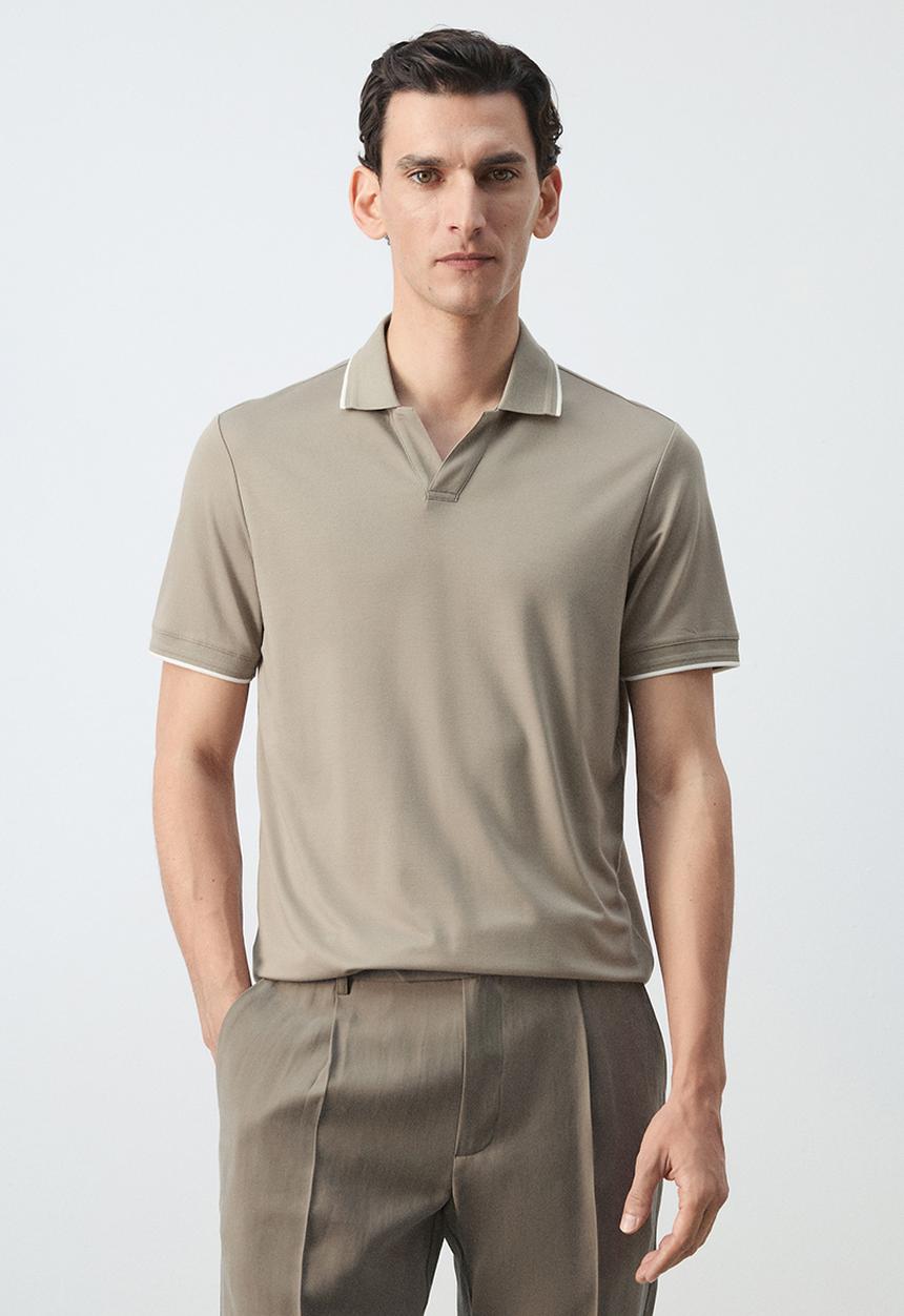 MANGO - Poloshirt Carlev - Light Beige