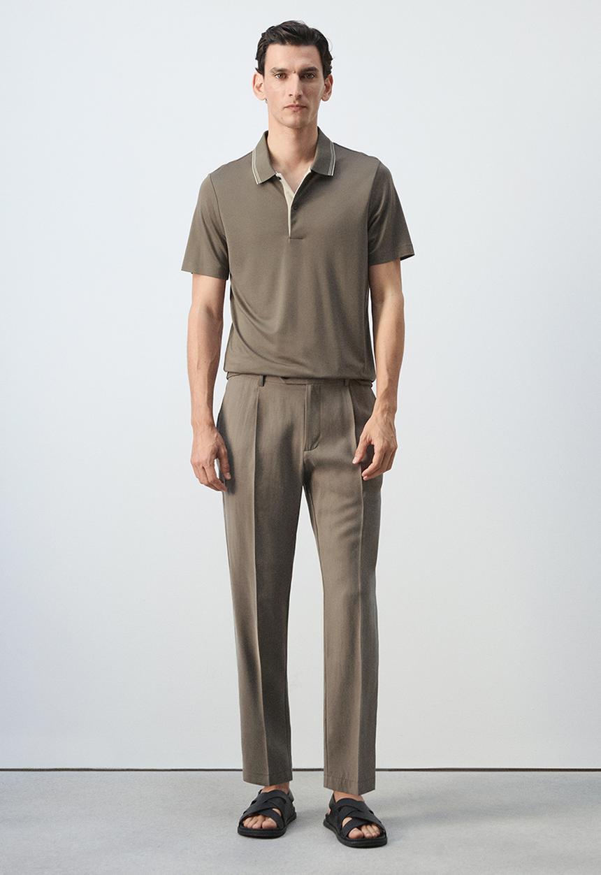 MANGO - Poloshirt Carleb - Light Brown