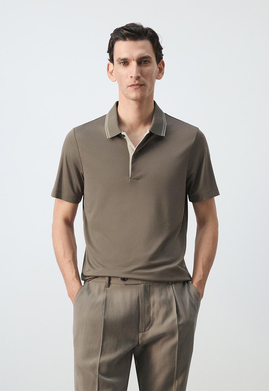 MANGO - Poloshirt Carleb - Light Brown