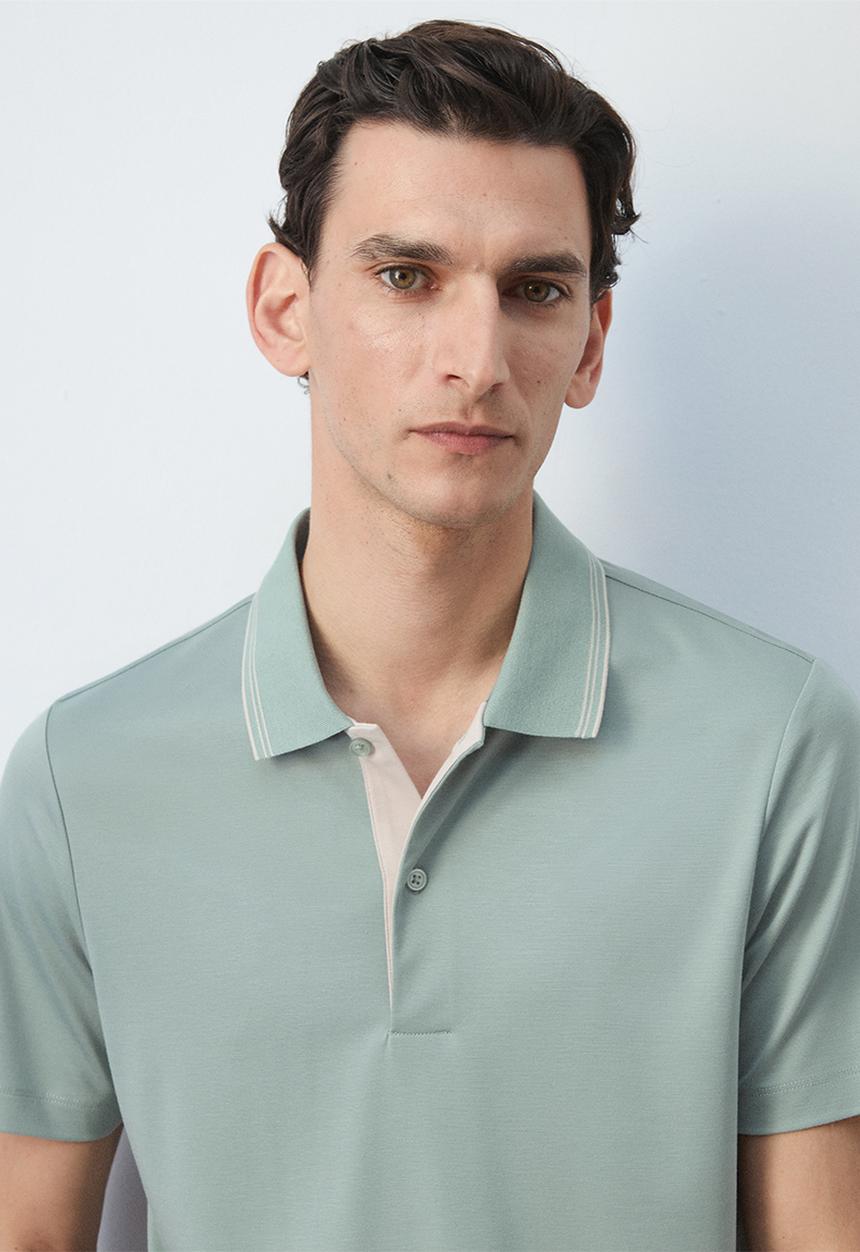 MANGO - Poloshirt Carleb - Bright Green