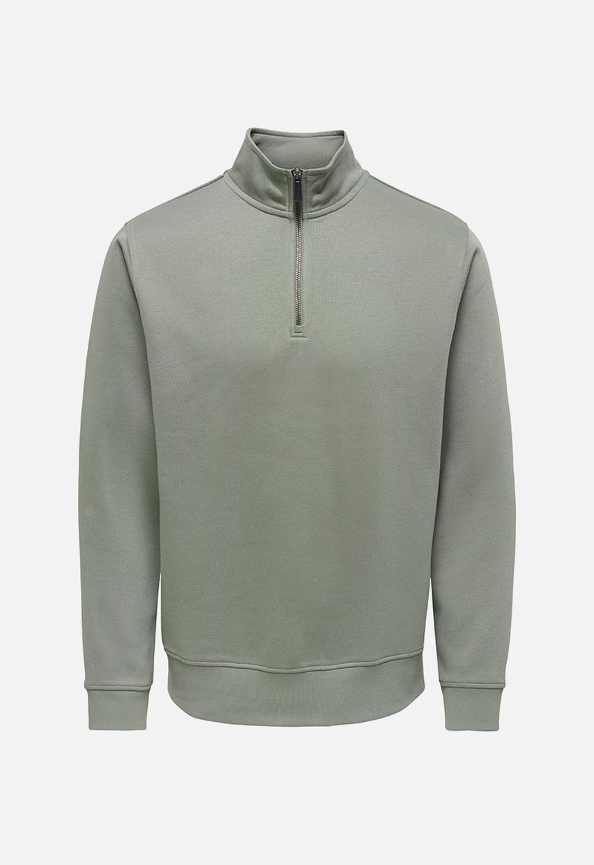 Only & Sons - Ceres Half Zip Sweat Noos - Castor Gray