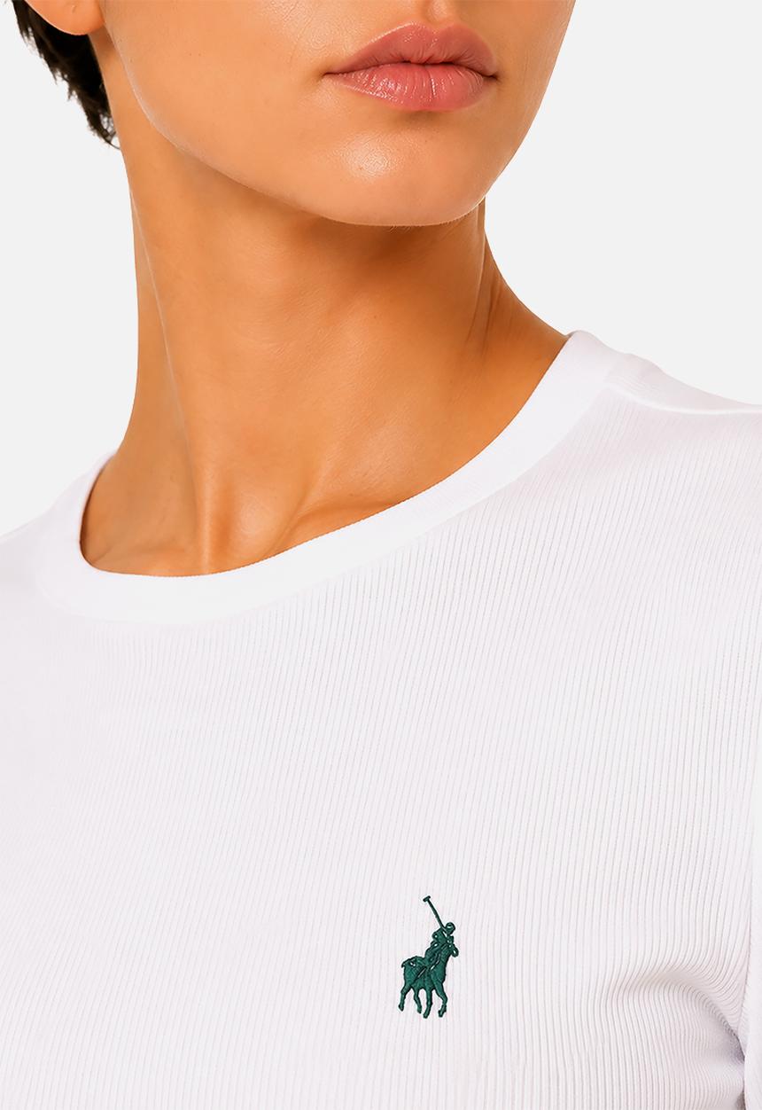 POLO - Wmn Lucy Ss Ribbed T-Shirt - White
