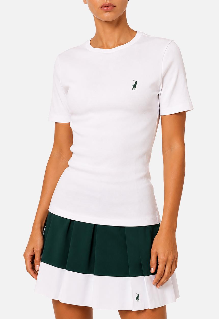 POLO - Wmn Lucy Ss Ribbed T-Shirt - White