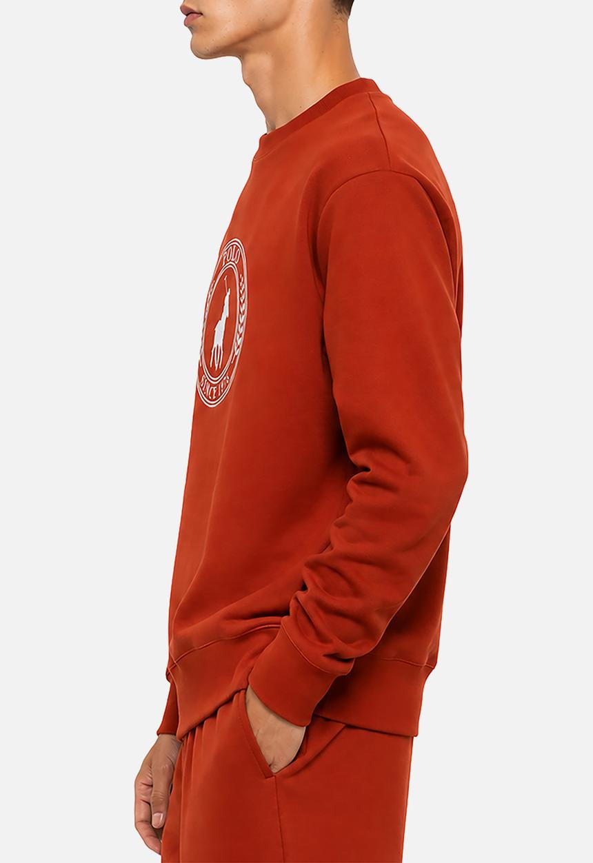 POLO - Mens sport ls pique sweat top - orange