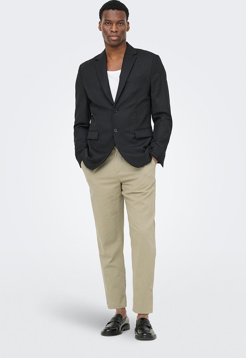 Only & Sons - Onsleo Crop Linen Mix Pants - Chinchilla