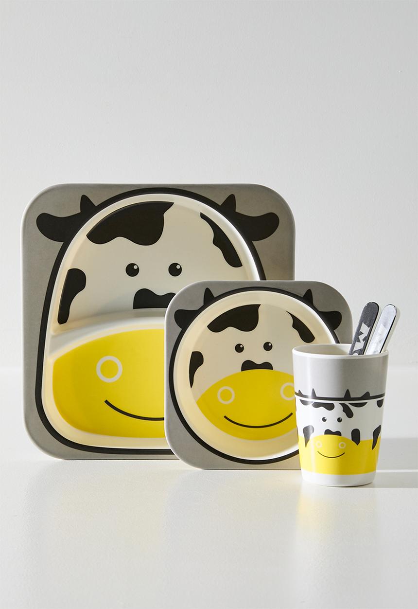 Pop Candy - Cow themed tableware set - grey/multi