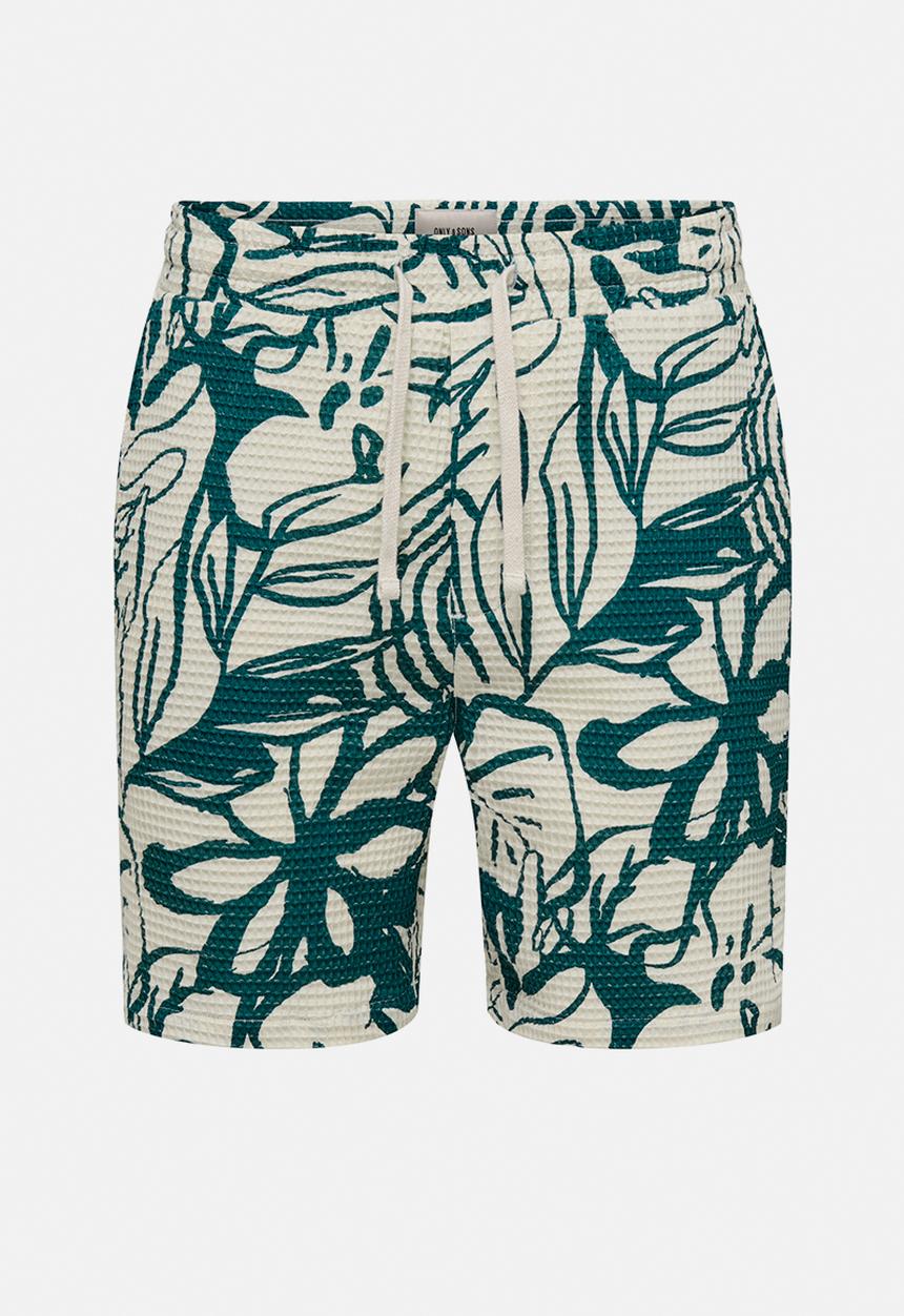 Only & Sons - Onstel Savier Waffle Shorts - Antique White (Dark Sea)
