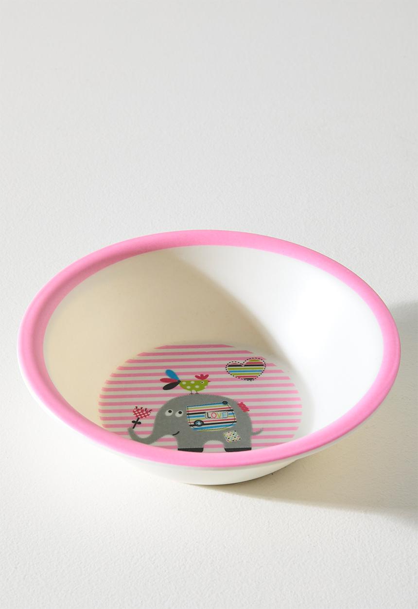 Pop Candy - Elephant themed tableware set - pink stripe/multi
