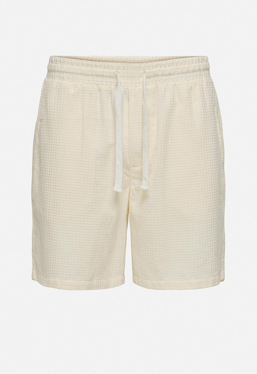 Only & Sons - Onstel Savier Waffle Shorts - Antique White