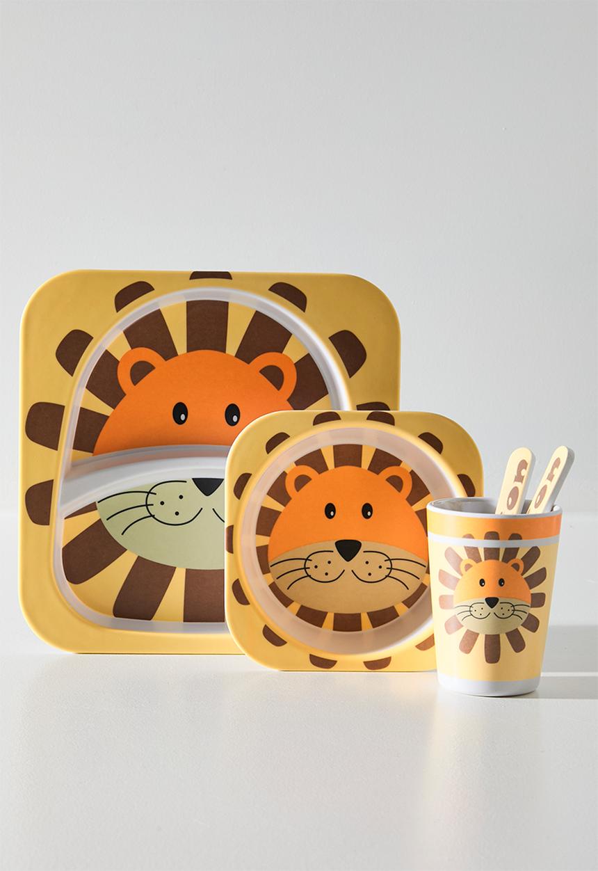 Pop Candy - Lion themed tableware set - lt yellow/multi