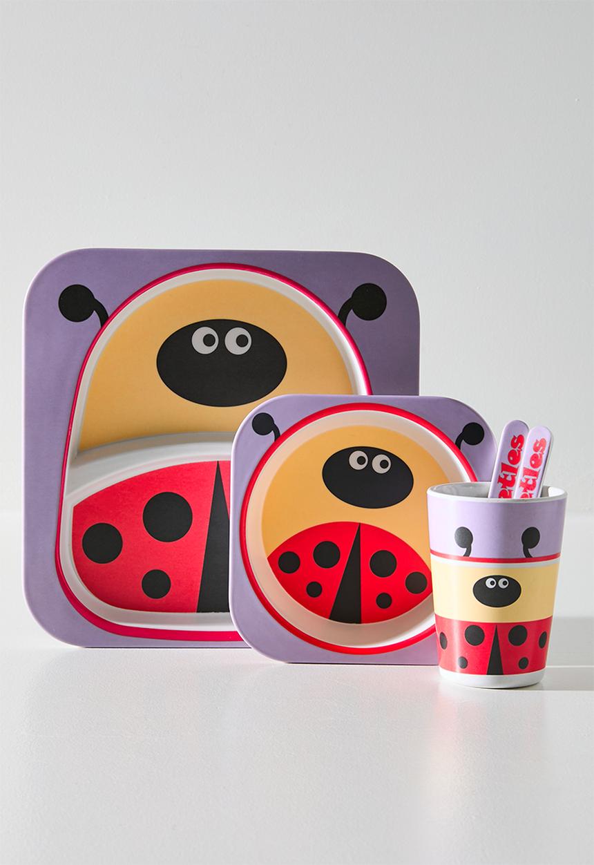 Pop Candy - Ladybug themed tableware set - lilac/multi
