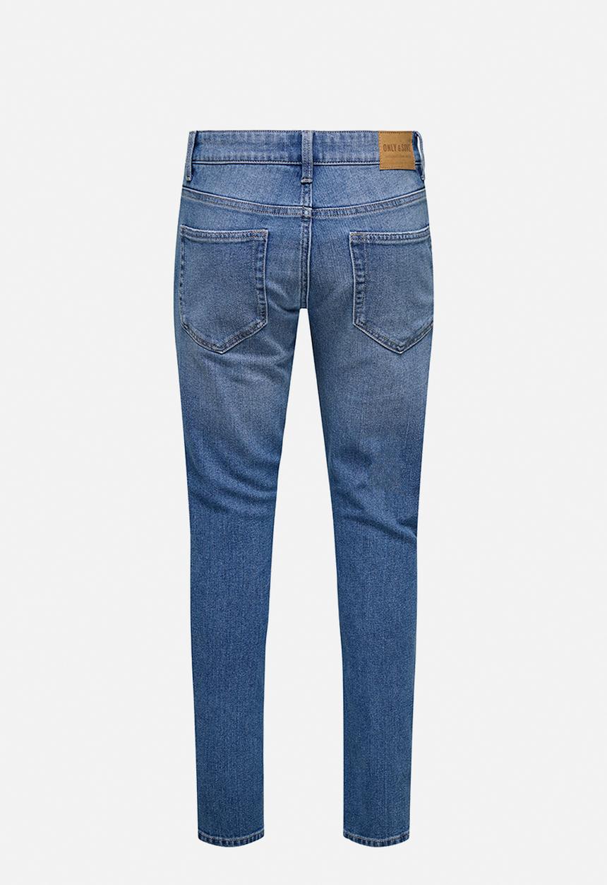 Only & Sons - Loom Slim Destroy Box - Medium Blue Denim