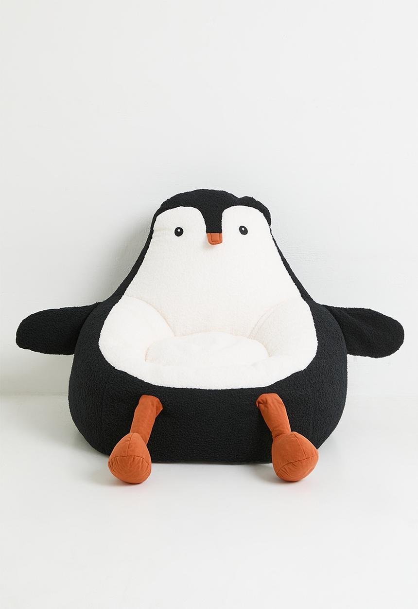 Pop Candy - Penguin bean bag chair - black/white