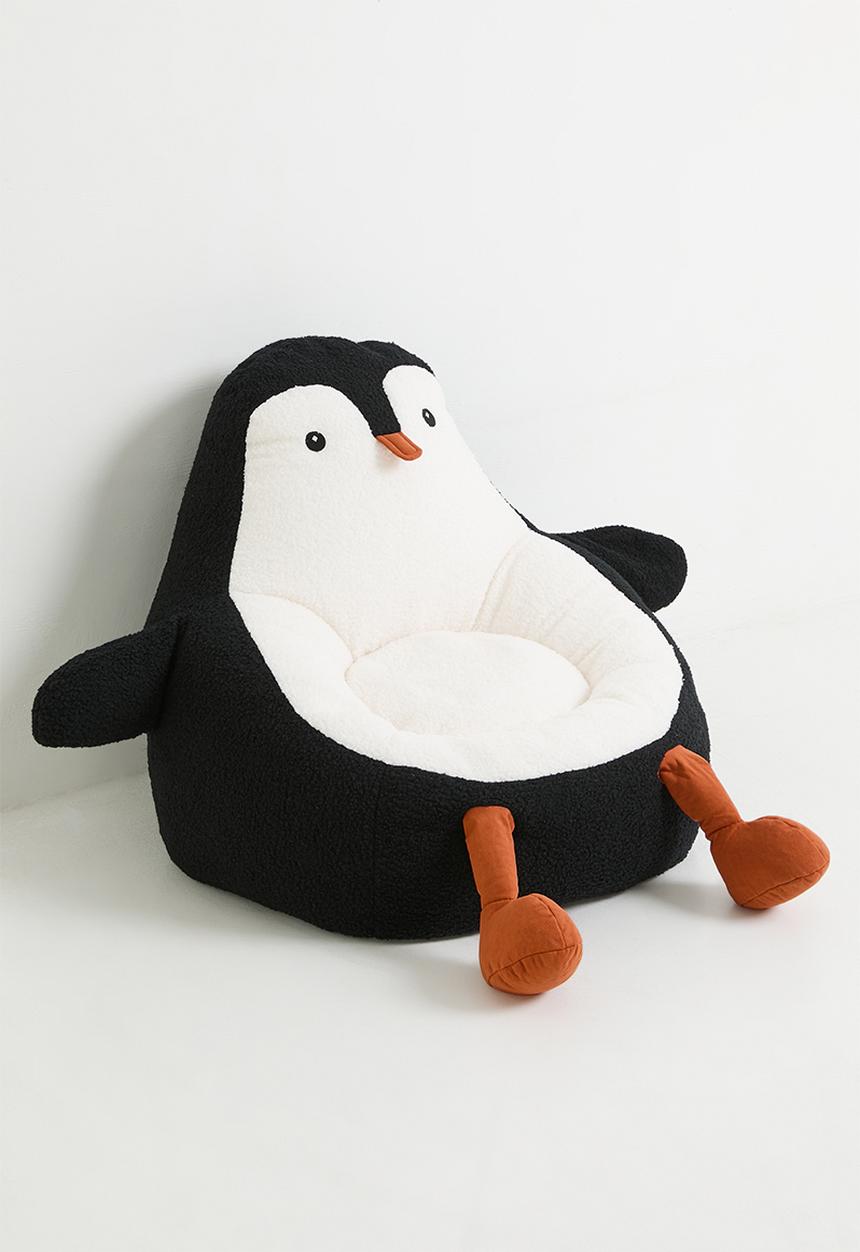 Pop Candy - Penguin bean bag chair - black/white