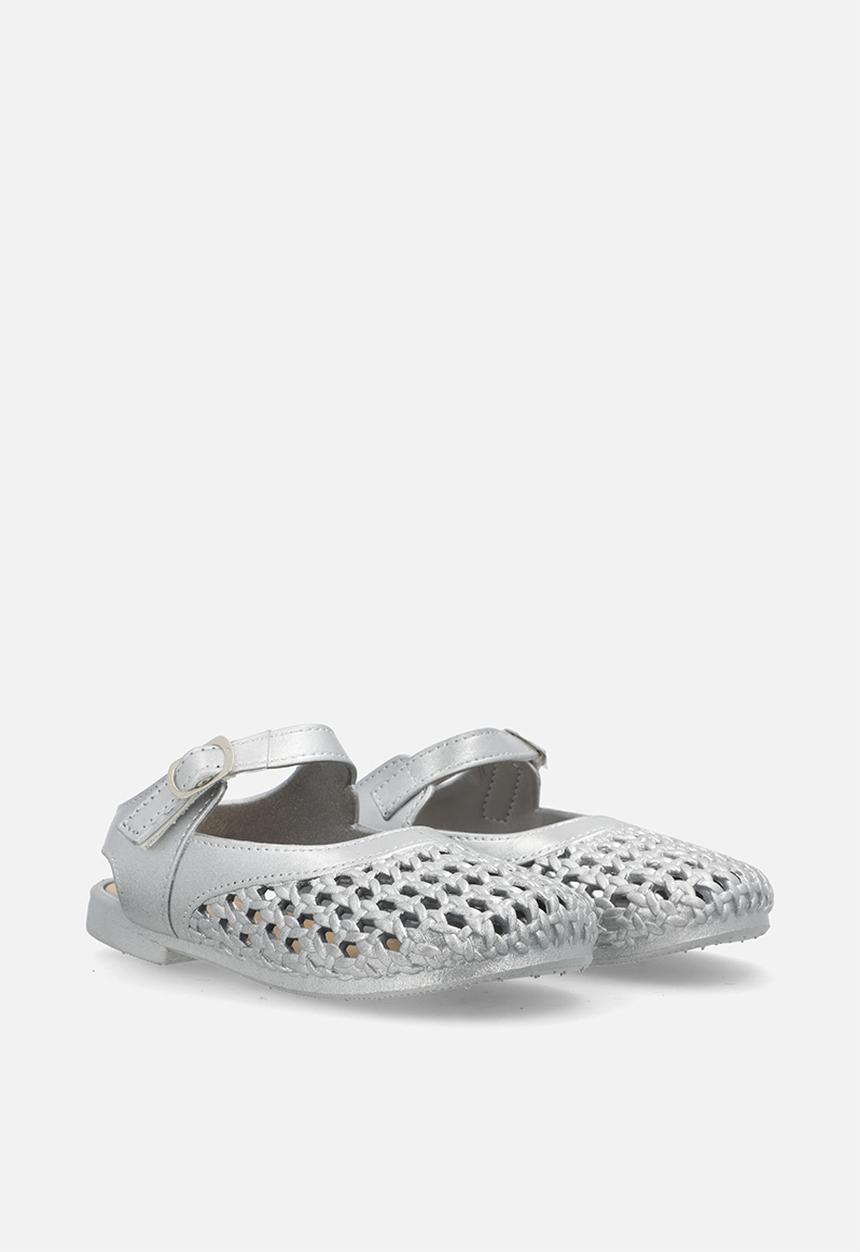 Pop Candy - Woven mary jane shoes - silver