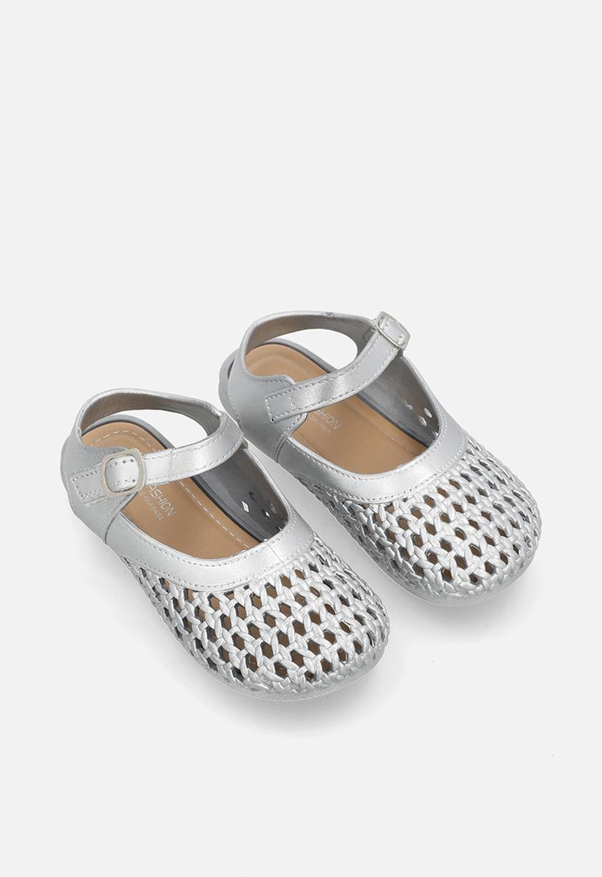 Pop Candy - Woven mary jane shoes - silver