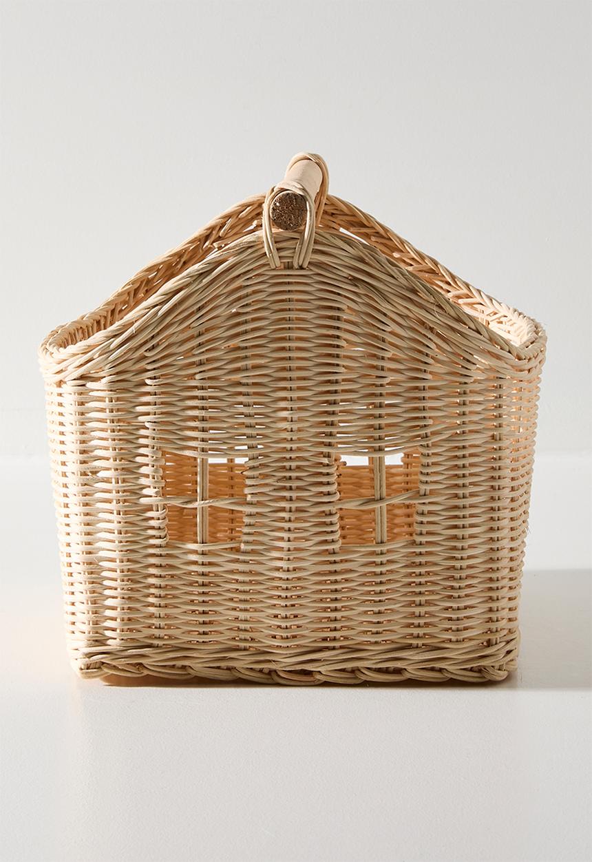 Pop Candy - Woven house-shaped storage basket - neutral