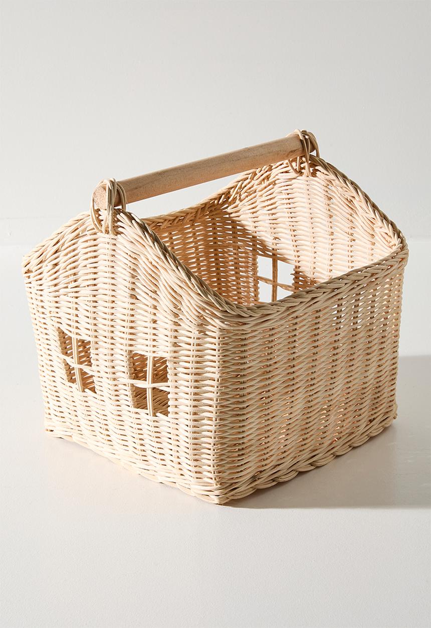 Pop Candy - Woven house-shaped storage basket - neutral