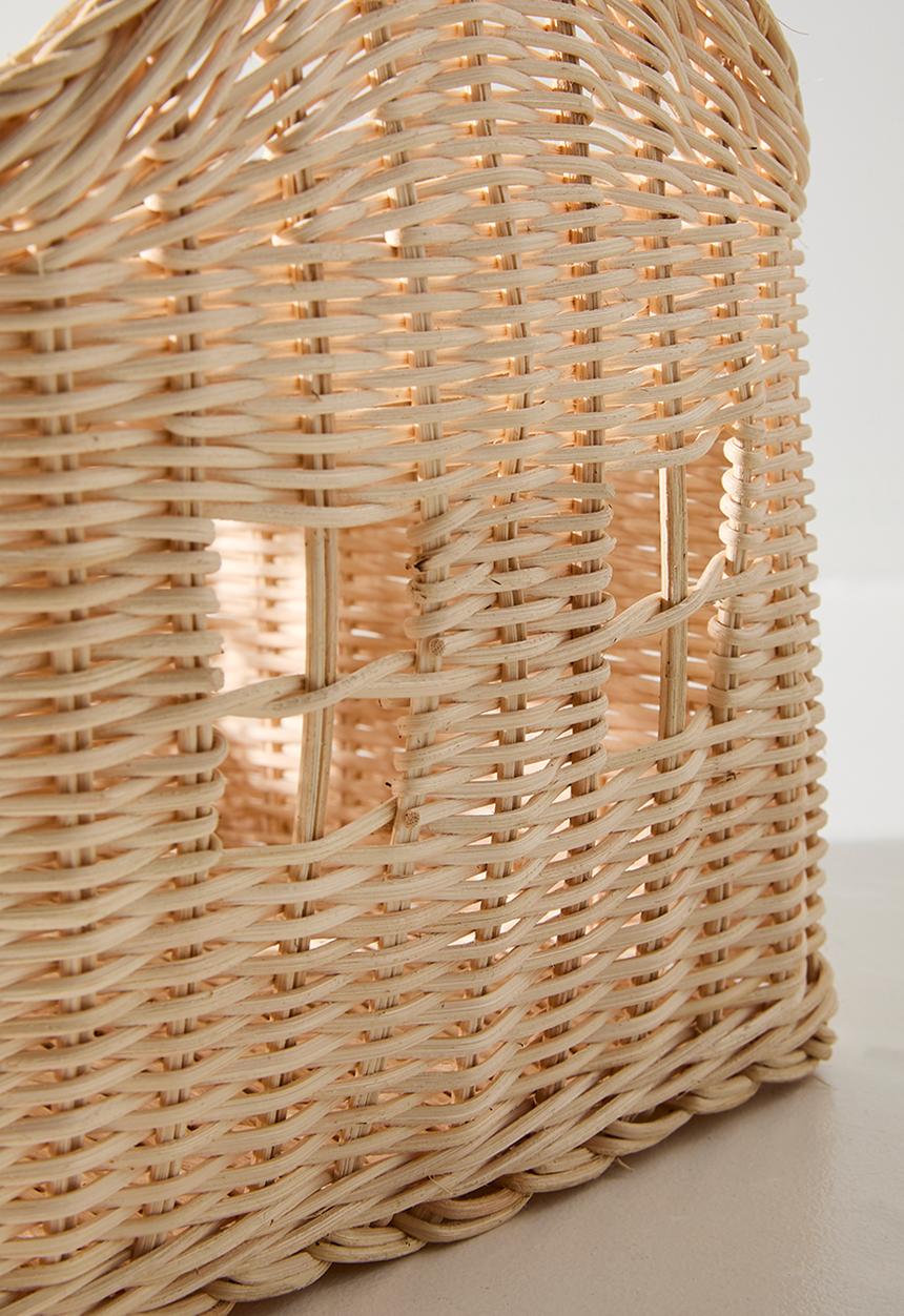 Pop Candy - Woven house-shaped storage basket - neutral